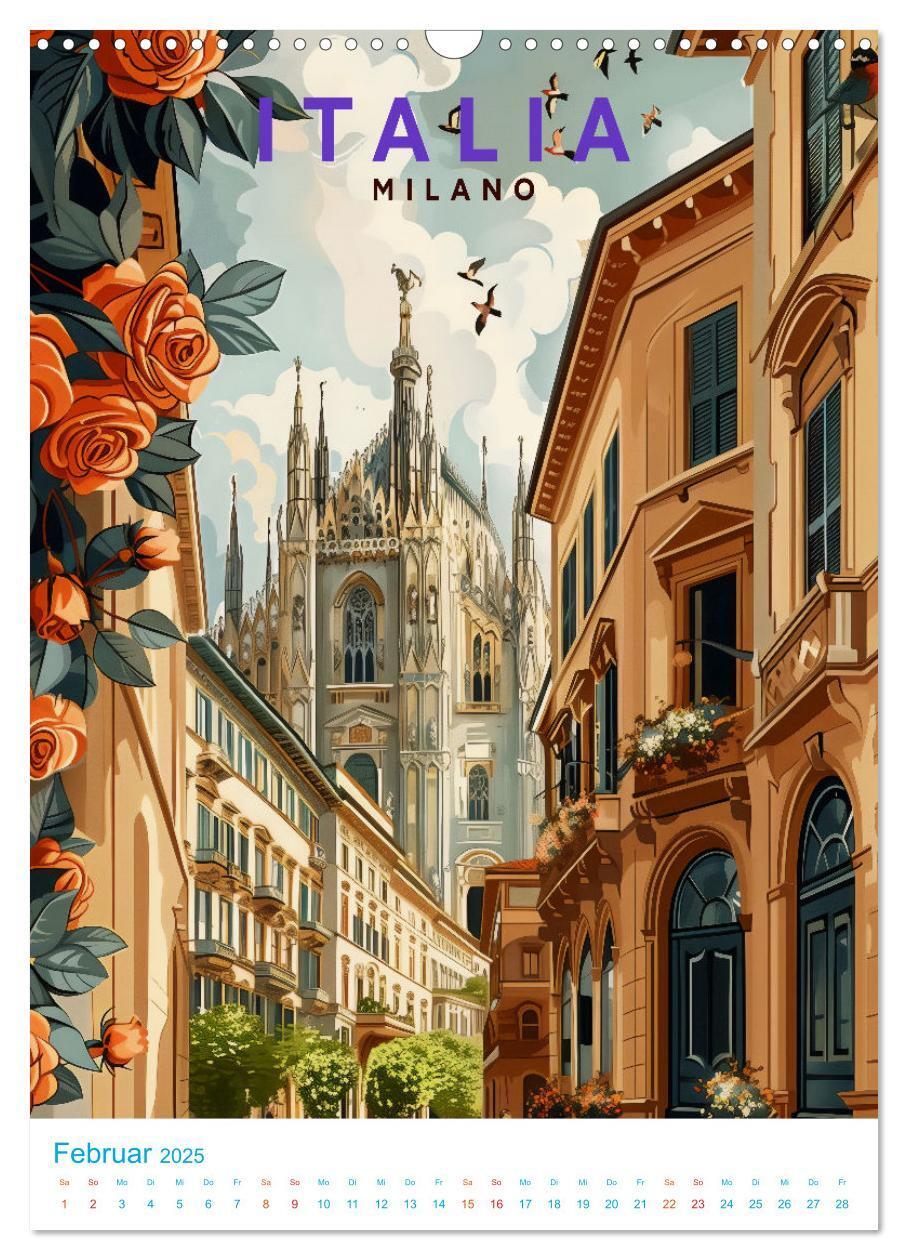 Bild: 9783457130261 | Italien - Old School Poster Style (Wandkalender 2025 DIN A3 hoch),...