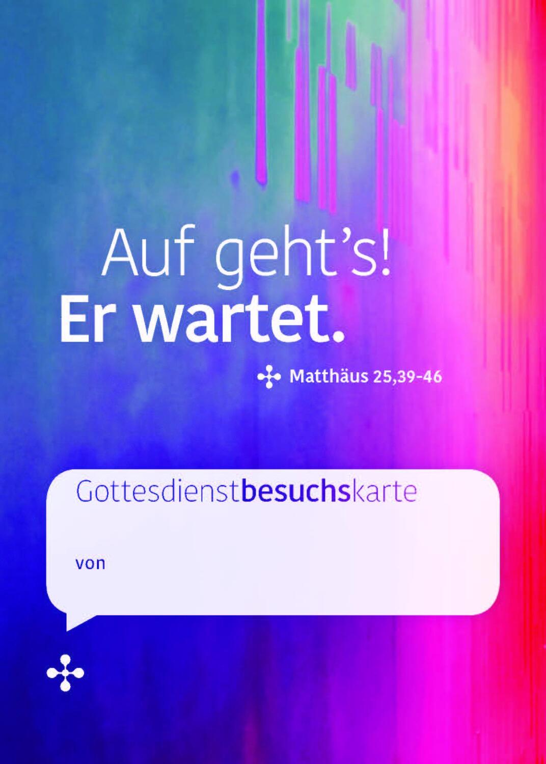 Cover: 9783960383437 | Auf geht's! Er wartet. | Gottesdienstbesuchskarte - VE: 10 Kärtchen