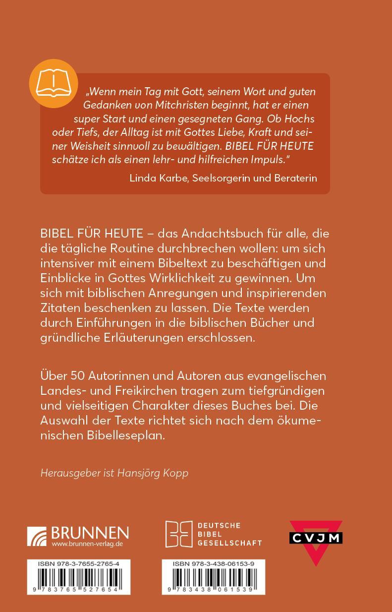 Rückseite: 9783765527654 | Bibel für heute 2025 | Hintergründe - Auslegungen - Impulse | Kopp