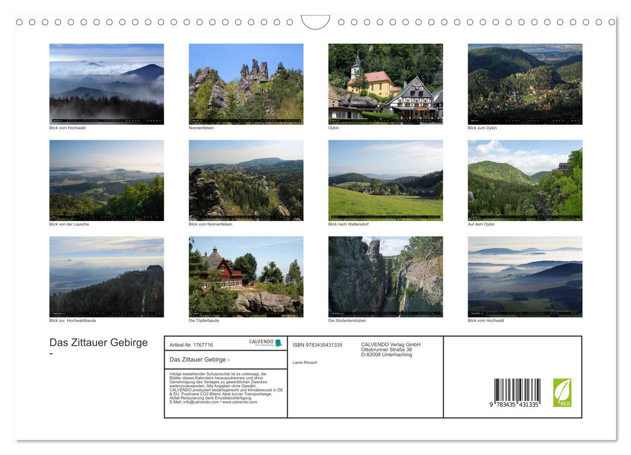 Bild: 9783435431335 | Das Zittauer Gebirge - (Wandkalender 2025 DIN A3 quer), CALVENDO...