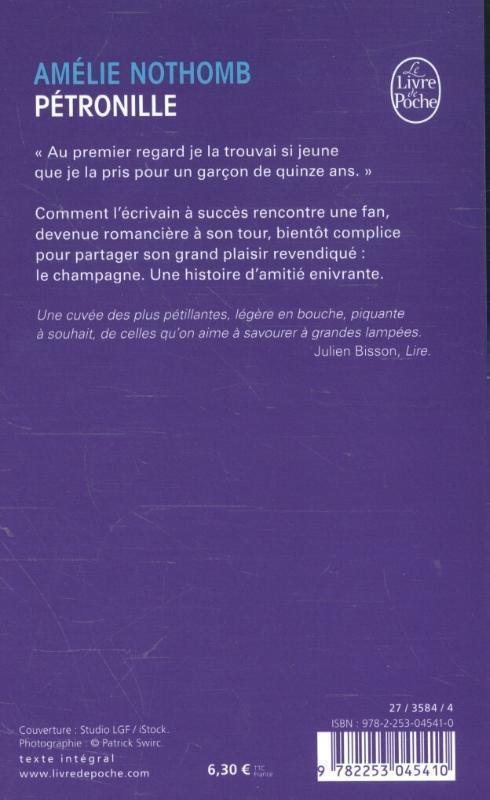 Rückseite: 9782253045410 | Pétronille | Amélie Nothomb | Taschenbuch | Französisch | 2016