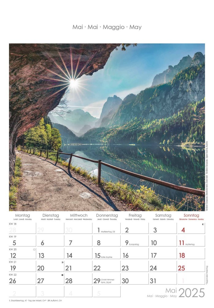 Bild: 4251732341091 | Alpha Edition - Alpen 2025 Bildkalender, 23,7x34cm, Wandkalender...