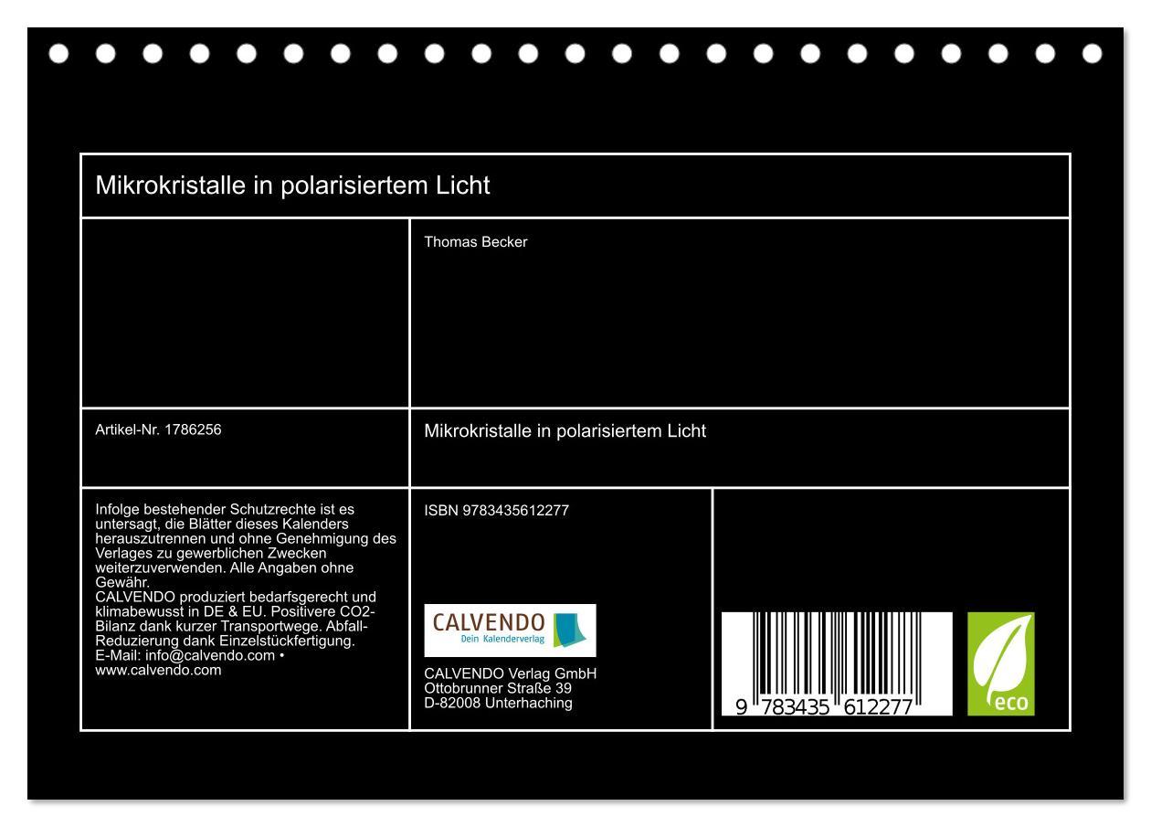 Bild: 9783435612277 | Mikrokristalle in polarisiertem Licht (Tischkalender 2025 DIN A5...