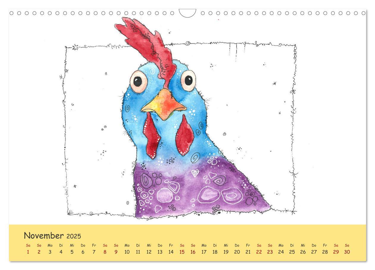 Bild: 9783435104062 | Kunterbunte Hühnerwelt (Wandkalender 2025 DIN A3 quer), CALVENDO...