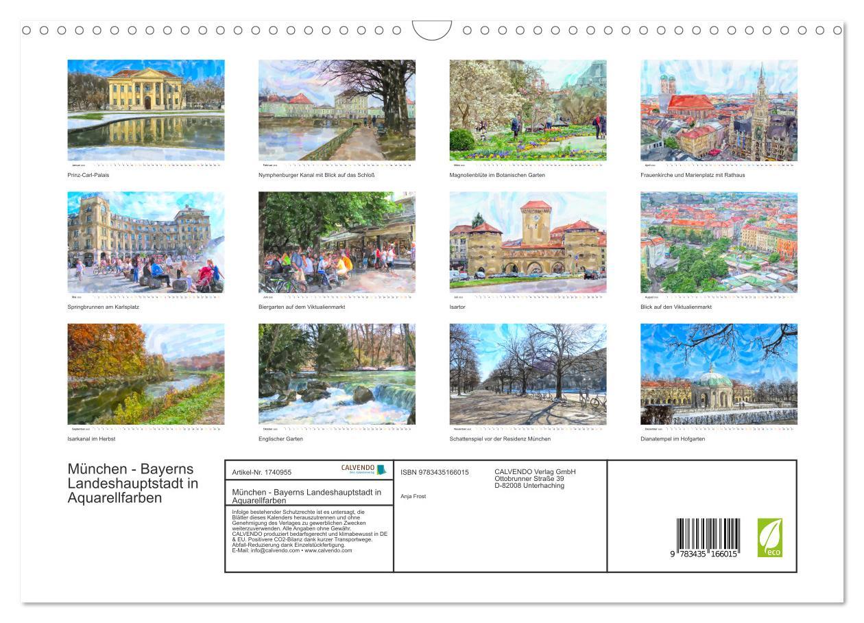 Bild: 9783435166015 | München - Bayerns Landeshauptstadt in Aquarellfarben (Wandkalender...