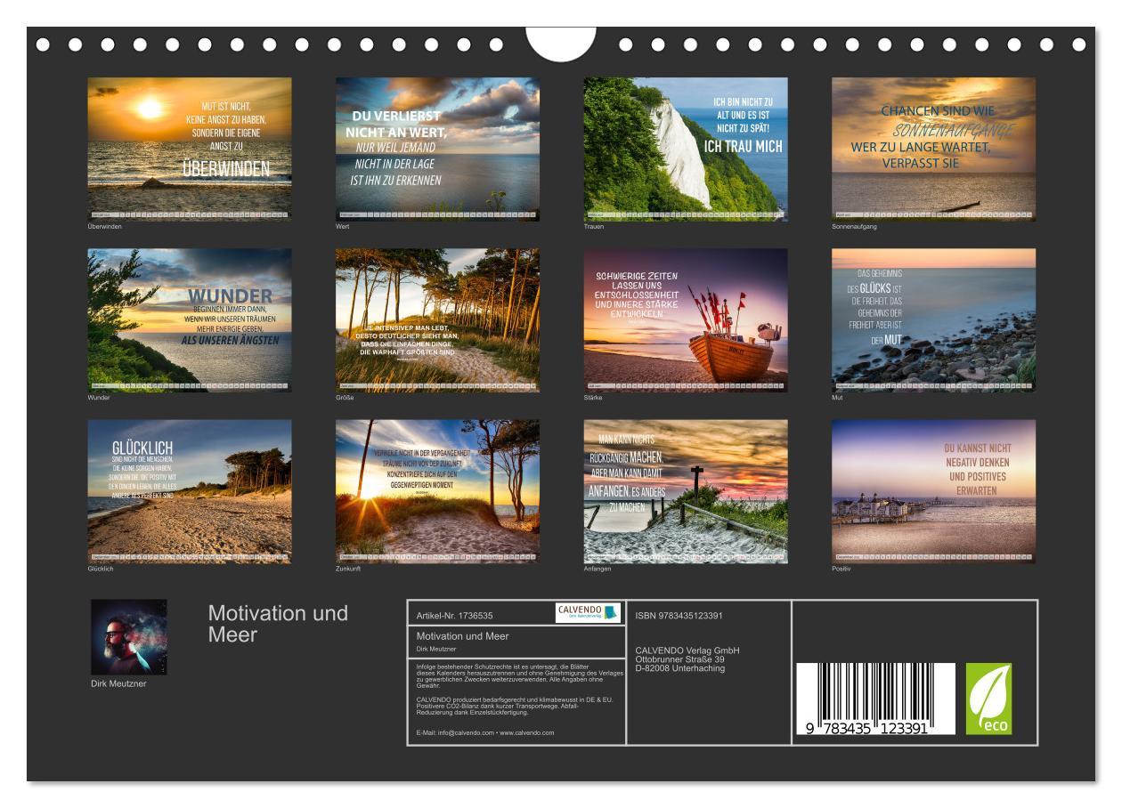 Bild: 9783435123391 | Motivation und Meer (Wandkalender 2025 DIN A4 quer), CALVENDO...