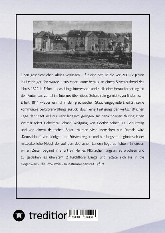 Rückseite: 9783384192493 | 200 + 2 Jahre Bildung und Förderung Gehörloser in Erfurt | Andreas