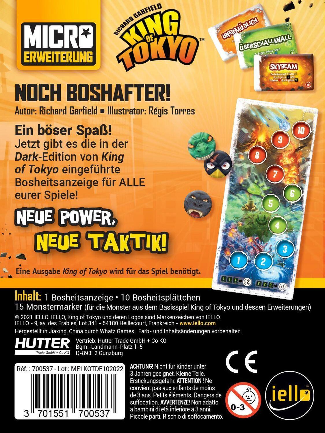 Bild: 3701551700537 | King of Tokyo - Noch Boshafter! | Richard Garfield | Spiel | Deutsch