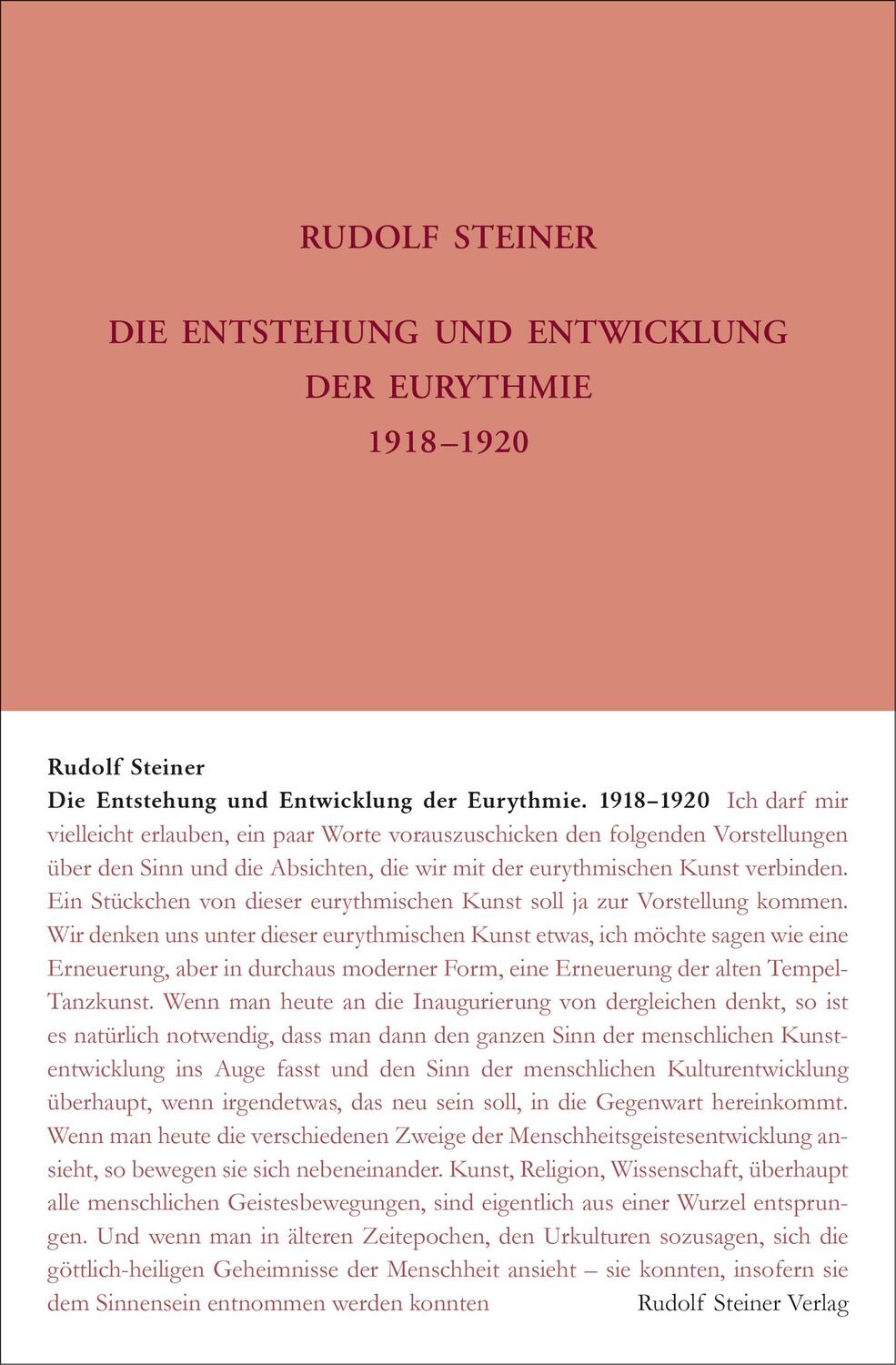 Cover: 9783727427770 | Die Entstehung und Entwicklung der Eurythmie 1918-1920 | Steiner