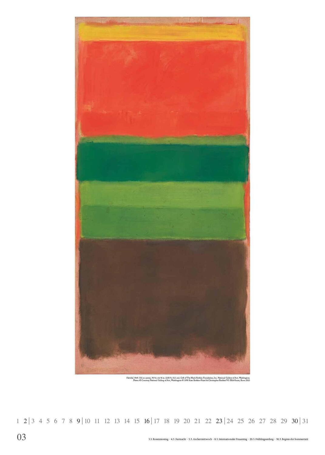 Bild: 4250809653273 | Mark Rothko 2025 - Kunst-Kalender - Poster-Kalender - 50x70 | Kalender