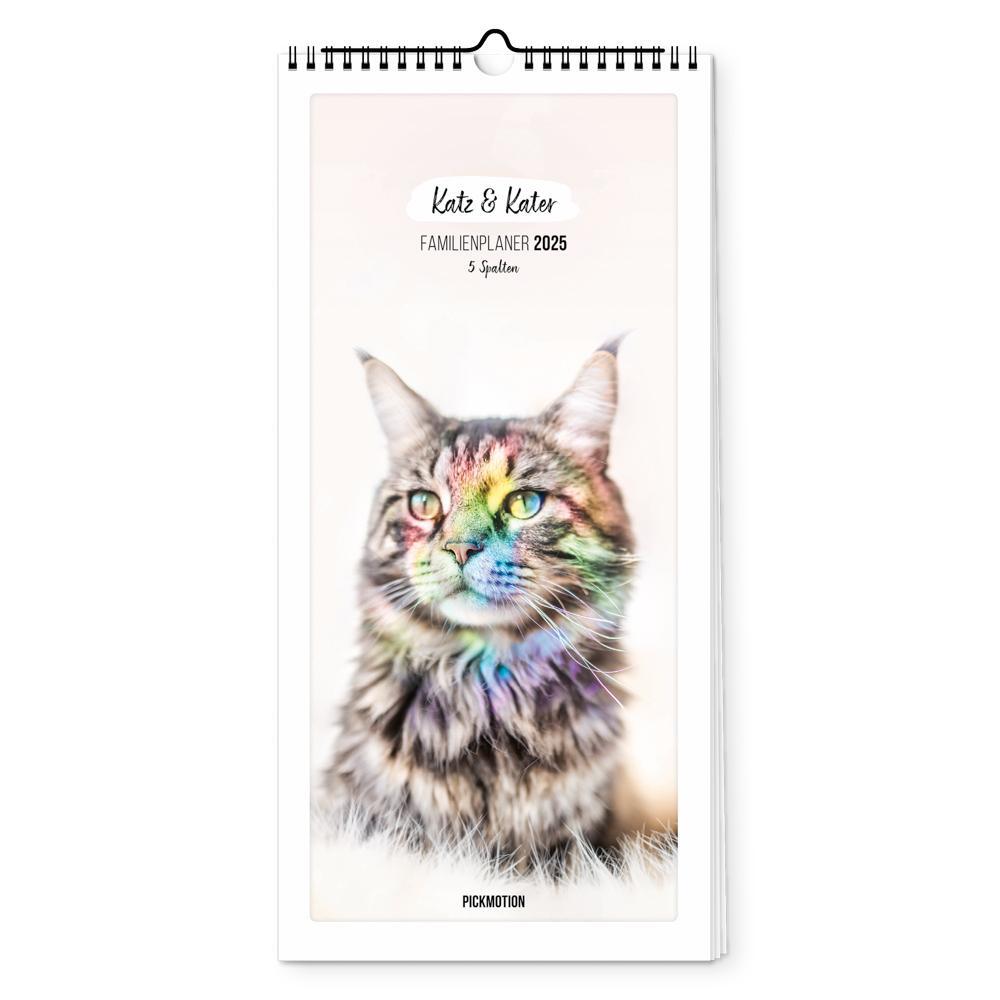 Cover: 4251781179454 | Familienplaner 2025 - Katz &amp; Kater | 5 Spalten | Pickmotion | Kalender