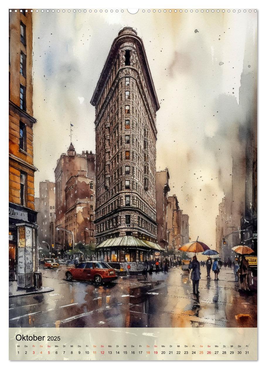 Bild: 9783435876709 | New York - ein Regentag (Wandkalender 2025 DIN A2 hoch), CALVENDO...