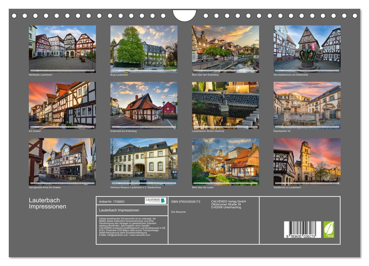 Bild: 9783435026173 | Lauterbach Impressionen (Wandkalender 2025 DIN A4 quer), CALVENDO...