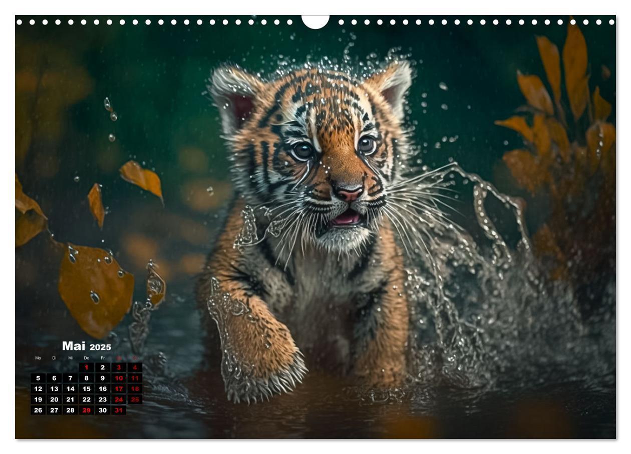 Bild: 9783383912061 | Tierkinder beim baden (Wandkalender 2025 DIN A3 quer), CALVENDO...