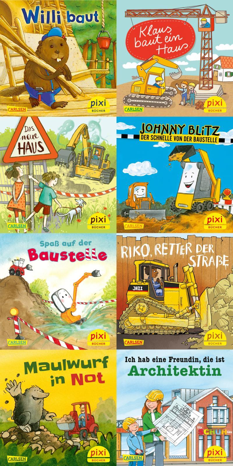 Cover: 9783551044891 | Pixi-Bundle 8er Serie 276: Pixis Fahrzeuge auf der Baustelle (8x1...