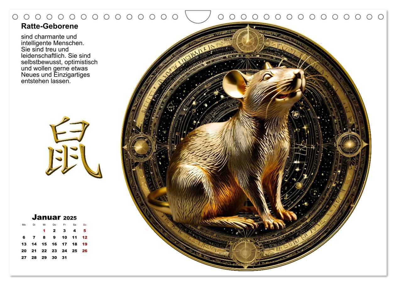 Bild: 9783457225141 | Chinesische Sternzeichen (Wandkalender 2025 DIN A4 quer), CALVENDO...