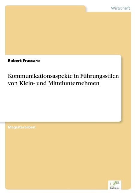 Cover: 9783838653273 | Kommunikationsaspekte in Führungsstilen von Klein- und...