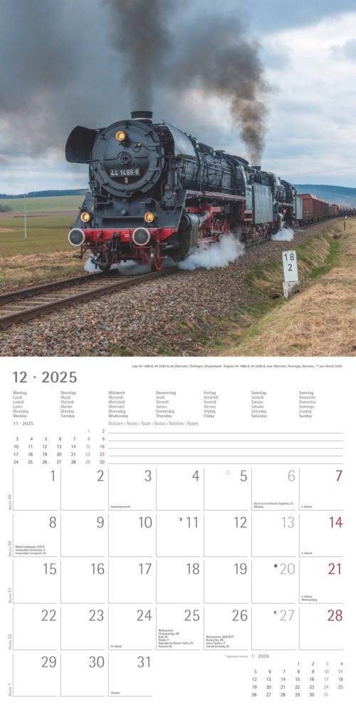 Bild: 4251732340971 | Alpha Edition - Dampfloks 2025 Broschürenkalender, 30x30cm,...