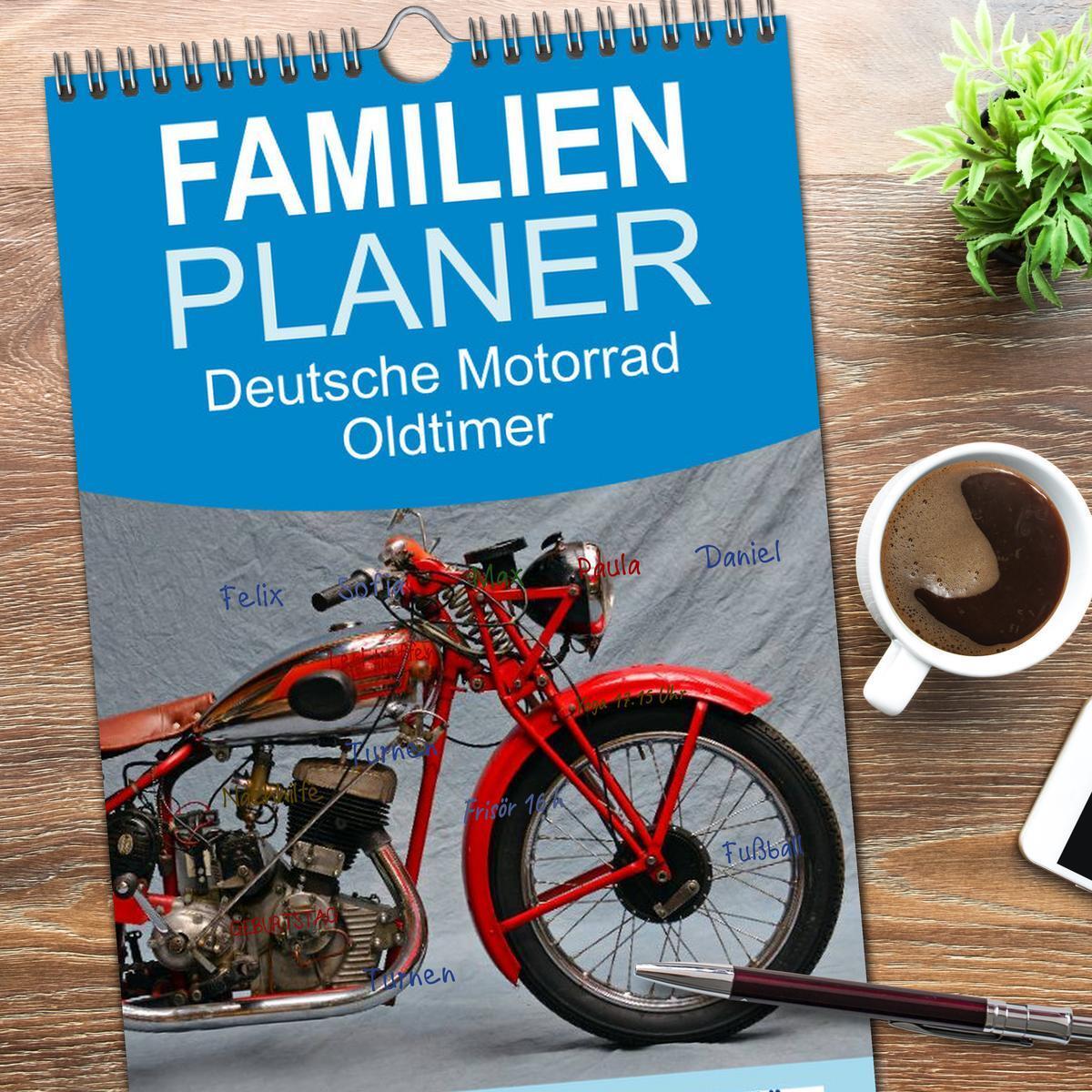 Bild: 9783457119020 | Familienplaner 2025 - Deutsche Motorrad Oldtimer mit 5 Spalten...