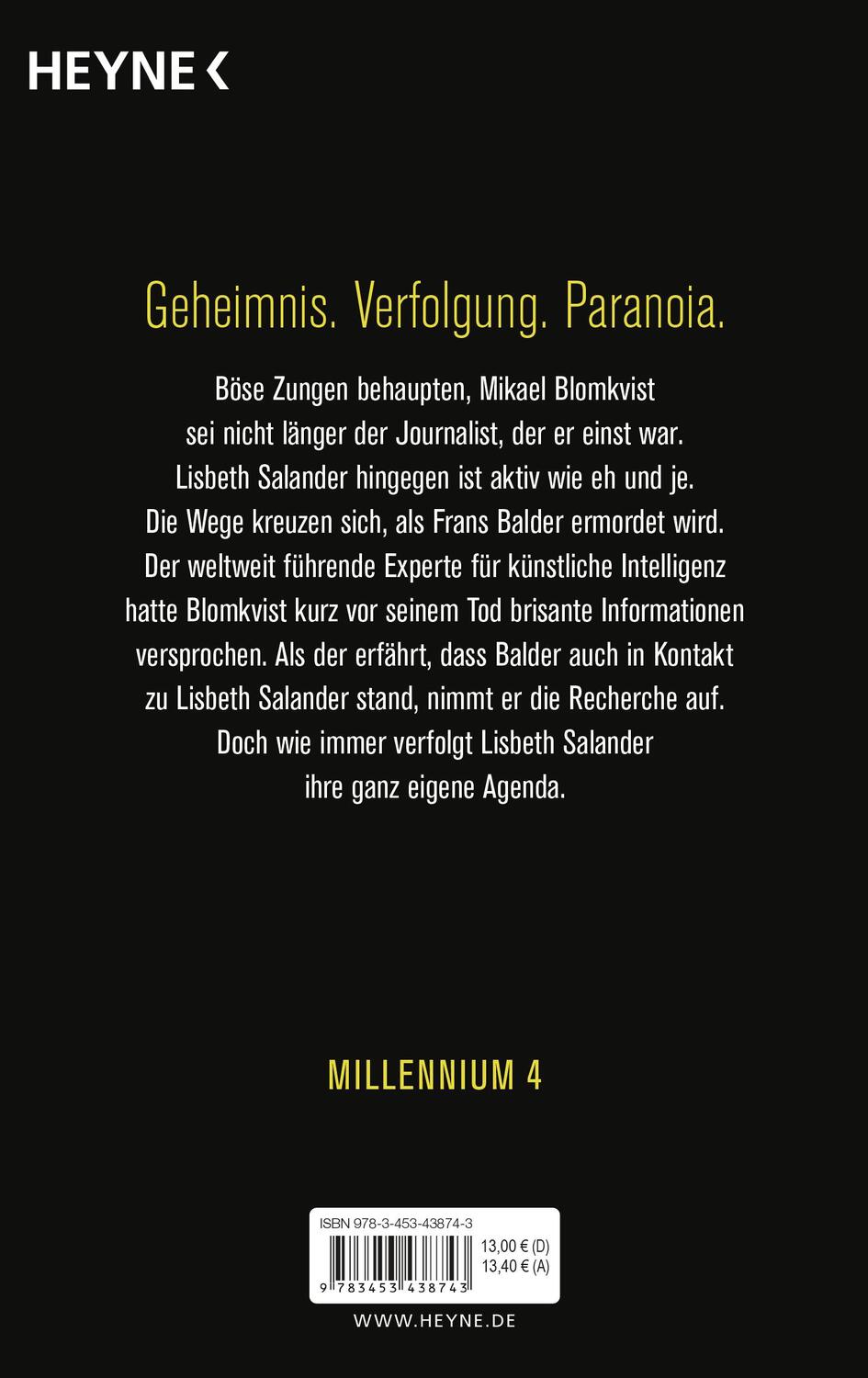 Bild: 9783453438743 | Verschwörung | Millennium 04 - Roman | David Lagercrantz | Taschenbuch