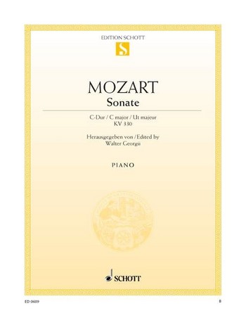 Cover: 9790001086080 | Sonate C Kv330 | Wolfgang Amadeus Mozart | Buch | Schott Music