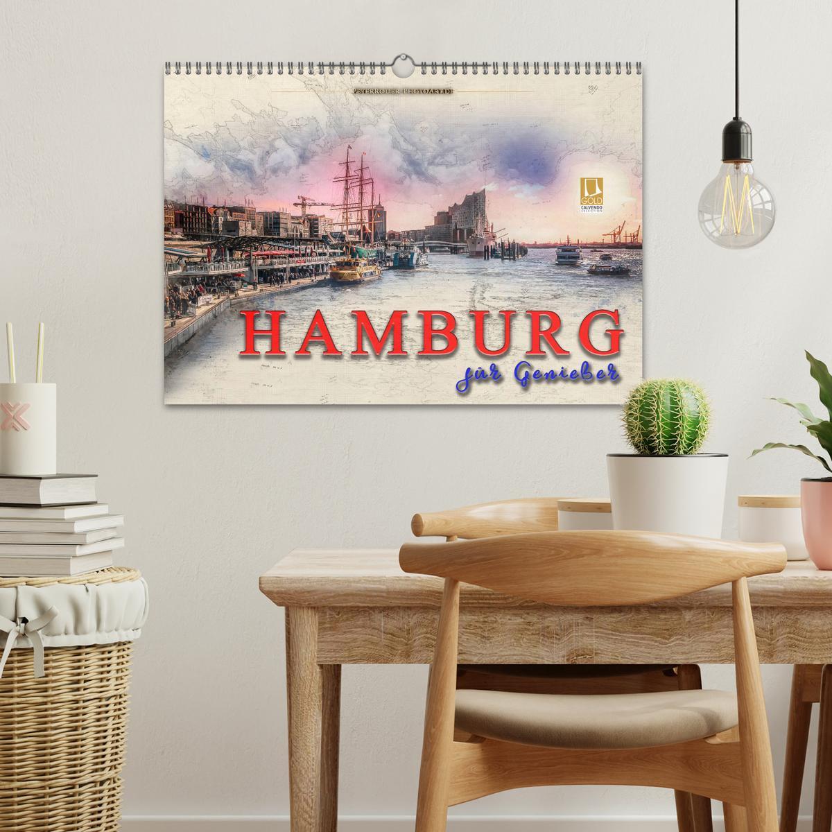 Bild: 9783435368532 | Hamburg für Genießer (Wandkalender 2025 DIN A3 quer), CALVENDO...