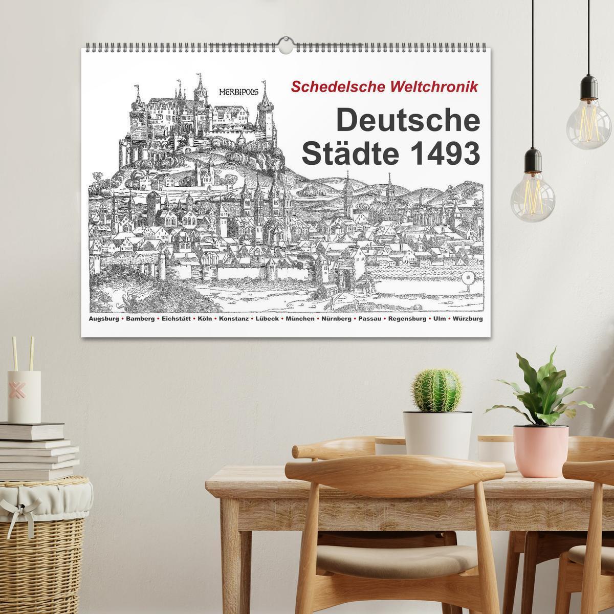 Bild: 9783435306480 | Schedelsche Weltchronik Deutsche Städte 1493 (Wandkalender 2025 DIN...