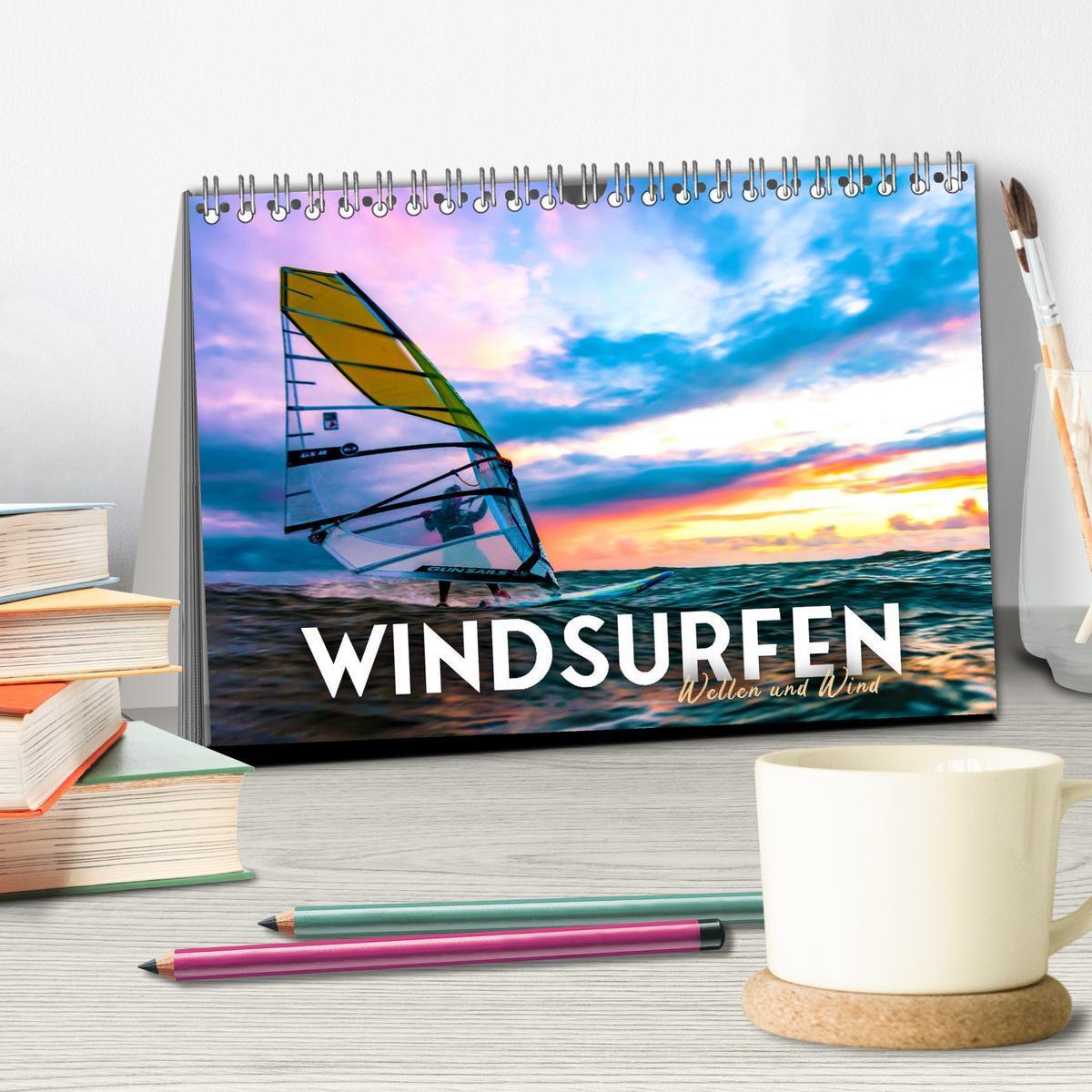 Bild: 9783383927317 | Windsurfen - Wellen und Wind (Tischkalender 2025 DIN A5 quer),...