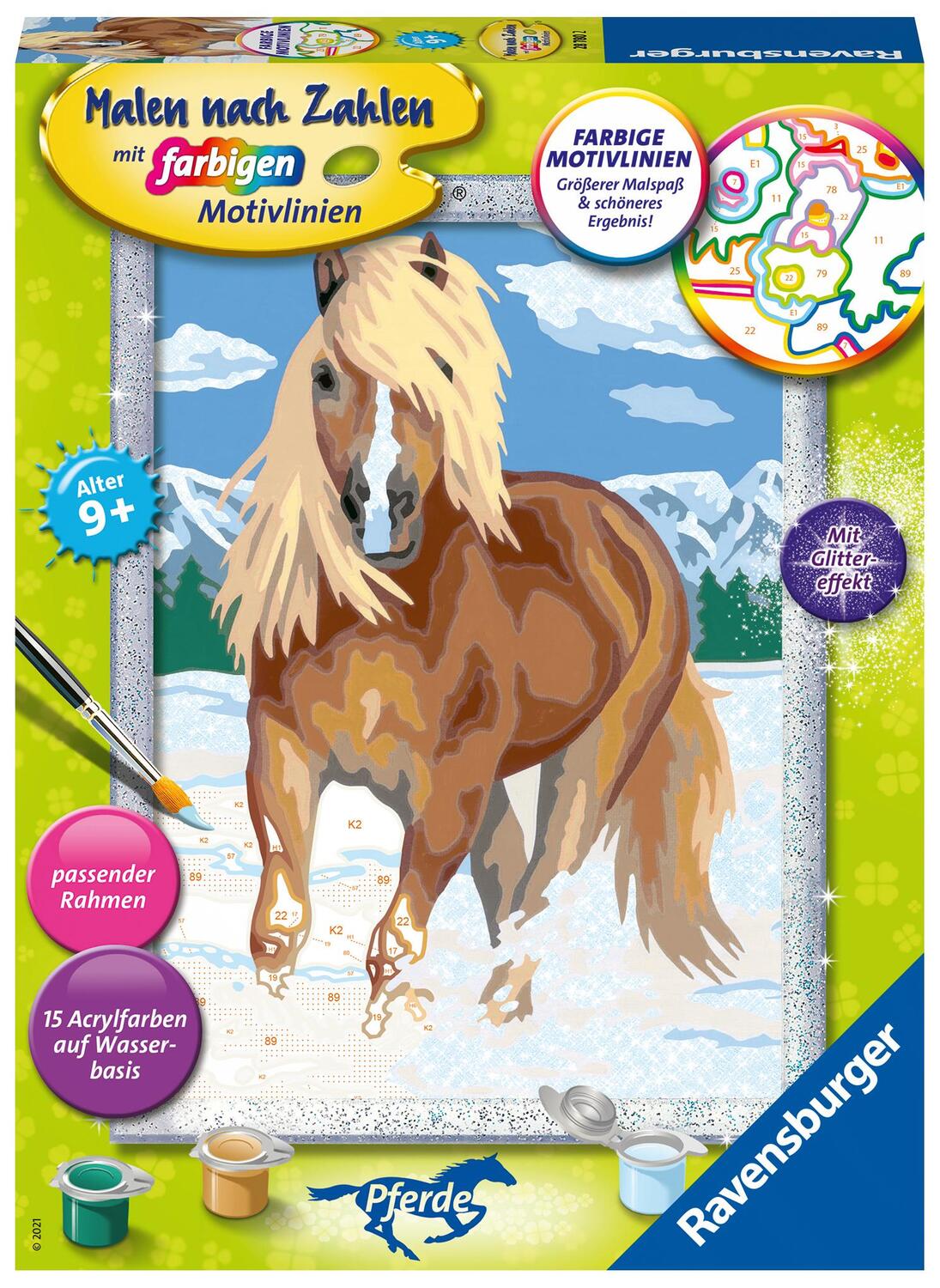 Cover: 4005556287802 | Ravensburger Malen nach Zahlen 28780 - Haflinger im Schnee - Kinder...