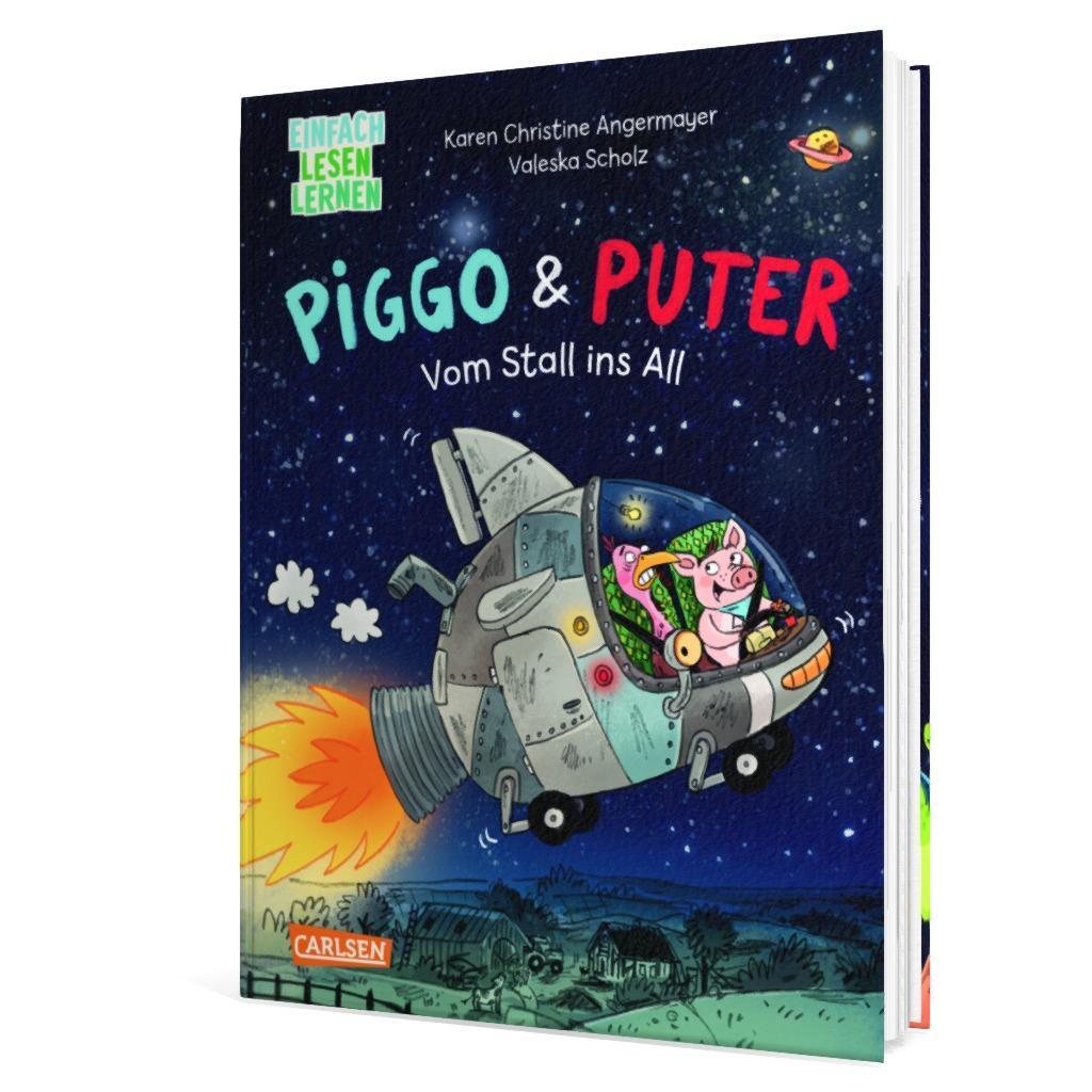 Bild: 9783551690777 | Piggo und Puter: Vom Stall ins All | Karen Christine Angermayer | Buch