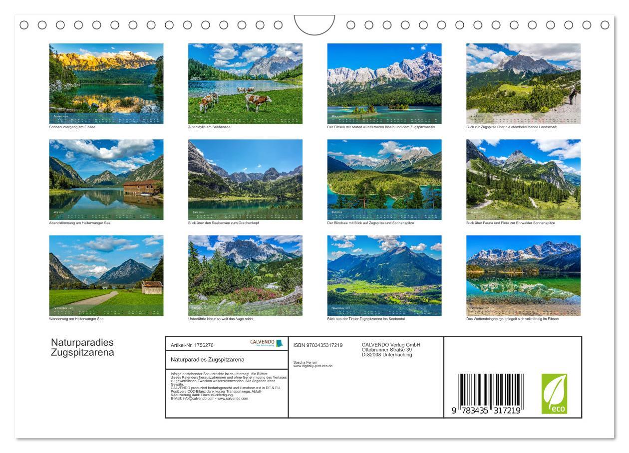 Bild: 9783435317219 | Naturparadies Zugspitzarena (Wandkalender 2025 DIN A4 quer),...