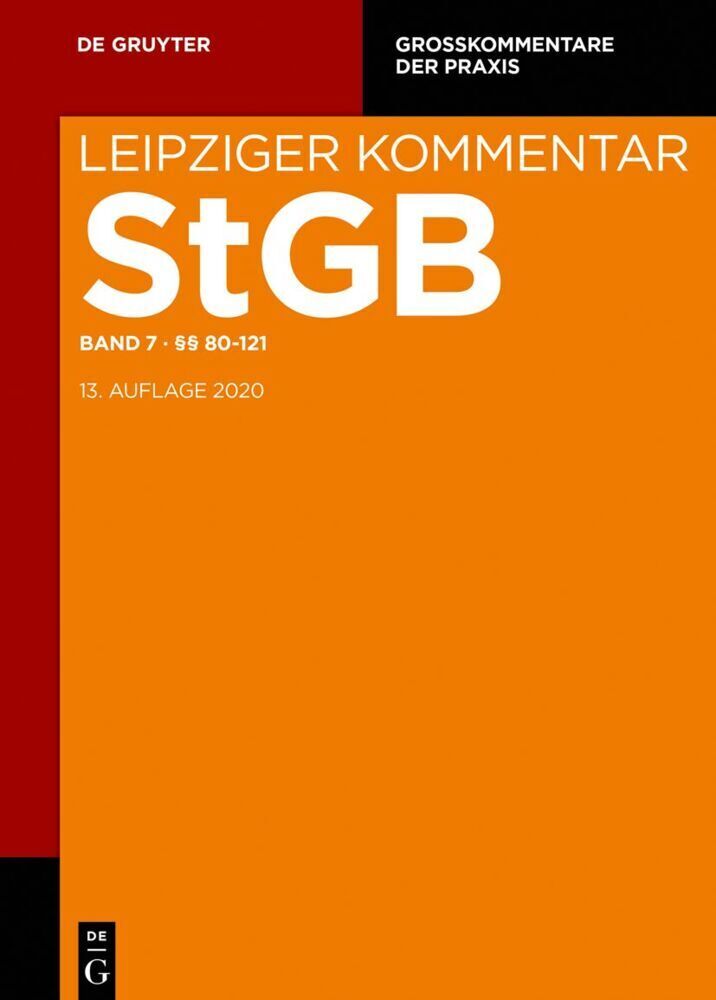 Cover: 9783110488791 | §§ 80-121 | Christoph Barthe (u. a.) | Buch | LVI | Deutsch | 2020