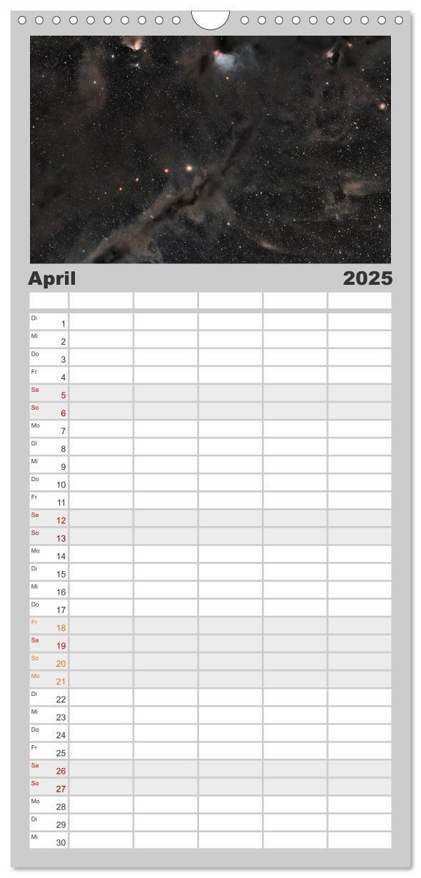 Bild: 9783457195246 | Familienplaner 2025 - Deep Sky Kalender mit 5 Spalten...