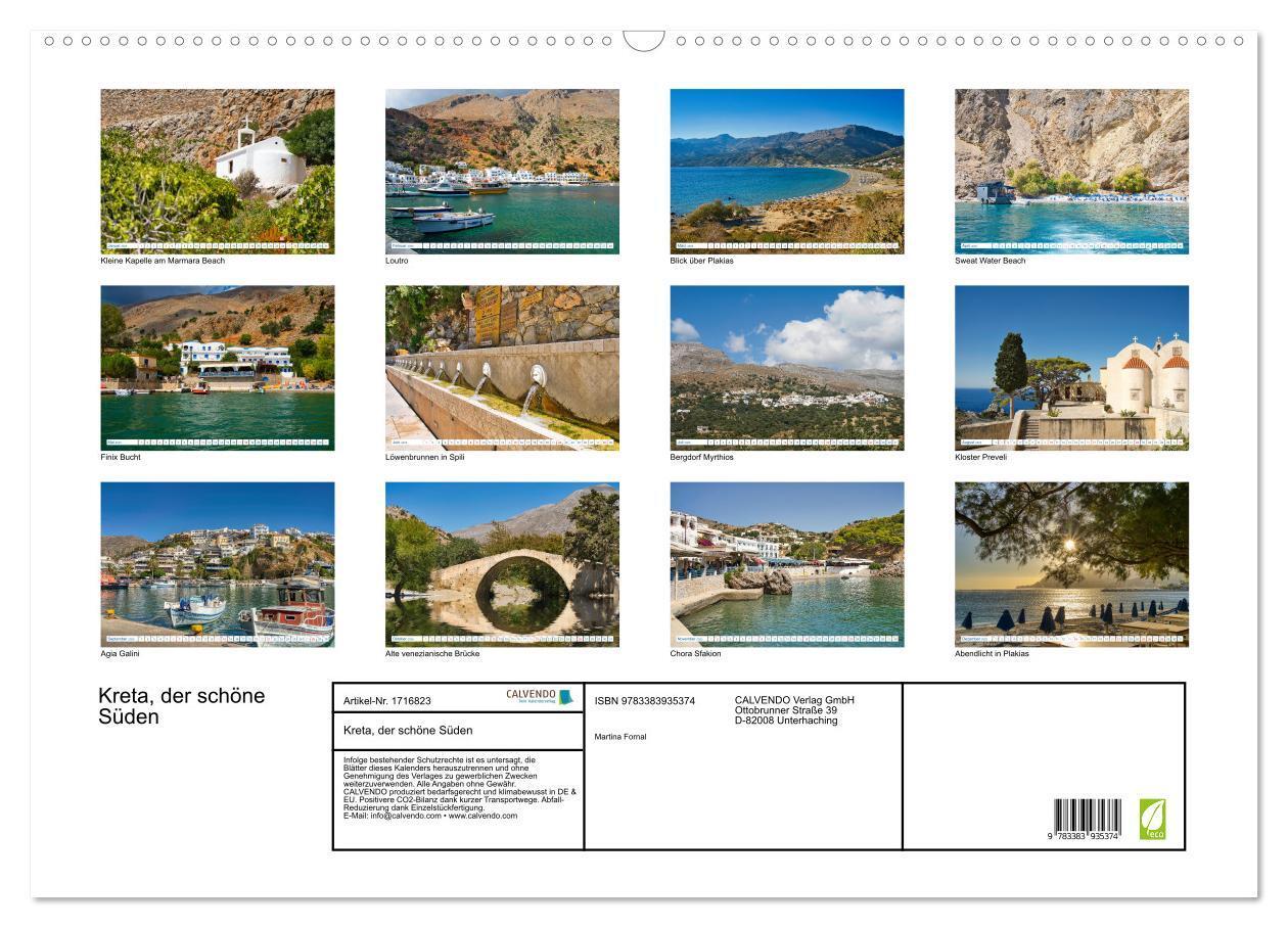 Bild: 9783383935374 | Kreta, der schöne Süden (Wandkalender 2025 DIN A2 quer), CALVENDO...