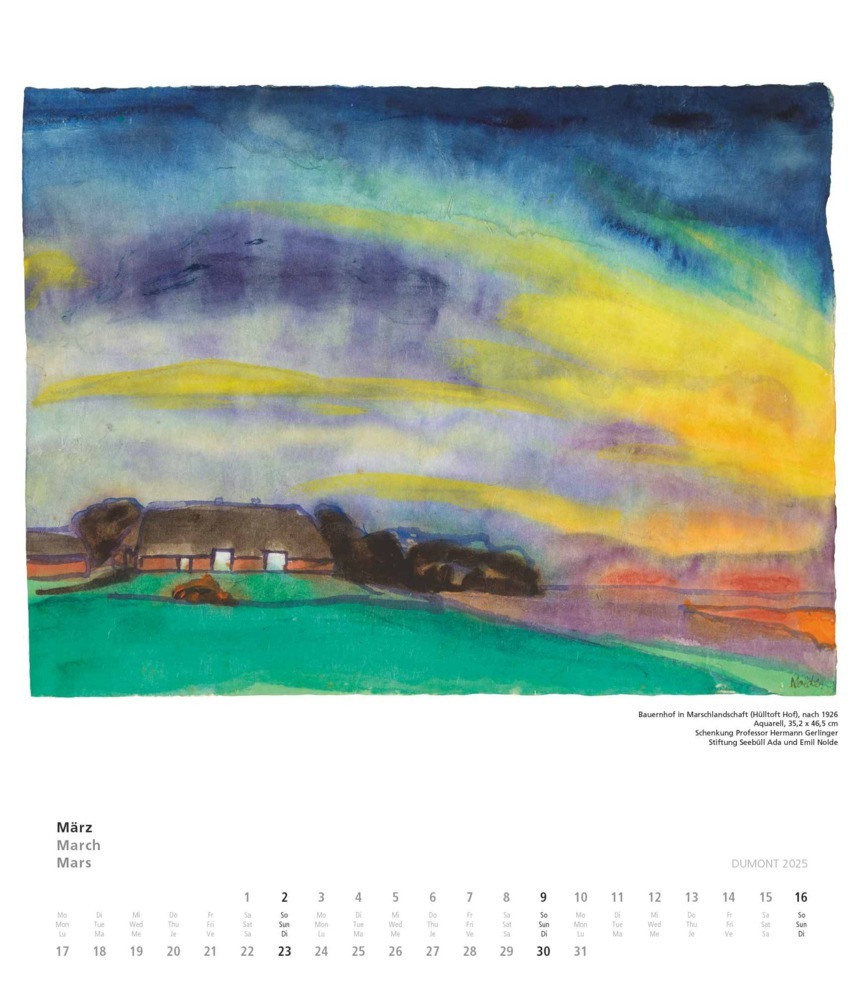 Bild: 4250809652979 | DUMONT - Emil Nolde 2025 Kunstkalender, 34,5x40cm, Wandkalender mit...