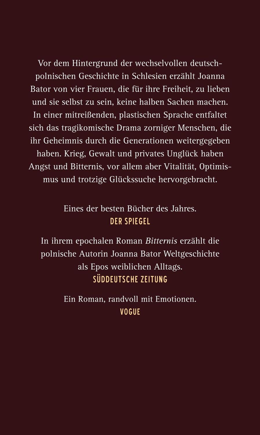 Rückseite: 9783518431313 | Bitternis | Joanna Bator | Buch | 829 S. | Deutsch | 2023