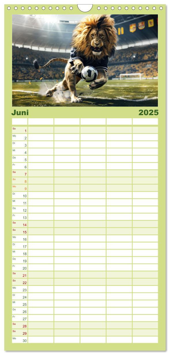 Bild: 9783457194706 | Familienplaner 2025 - Der tierisch lustige Fußballkalender mit 5...