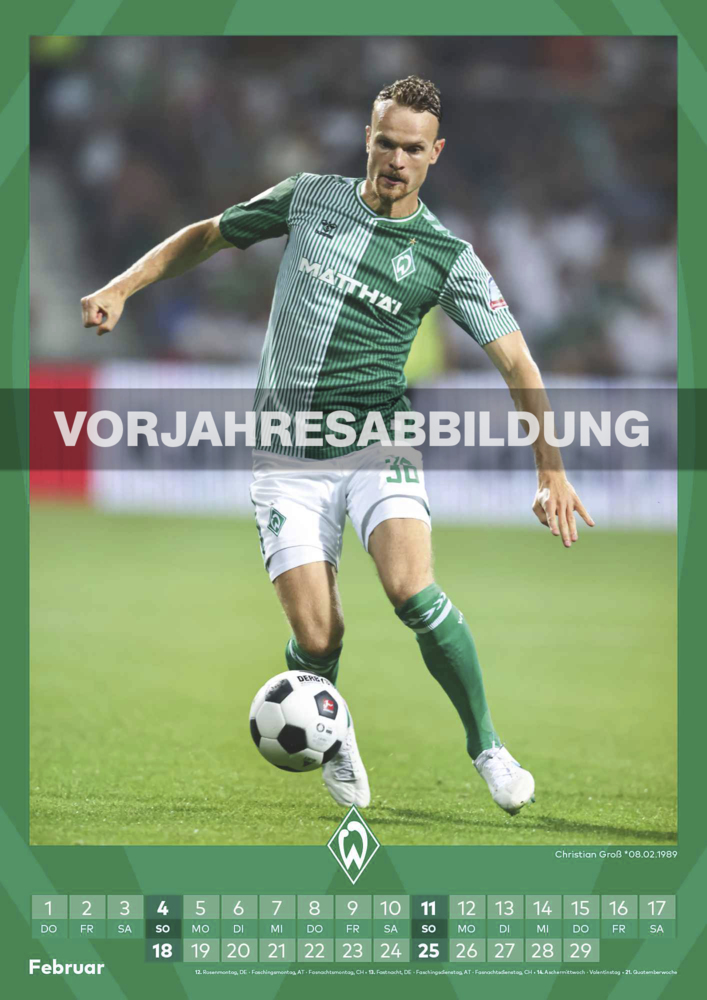 Bild: 4002725994493 | N NEUMANNVERLAGE - Werder Bremen 2025 Wandkalender, 29,7x42cm,...