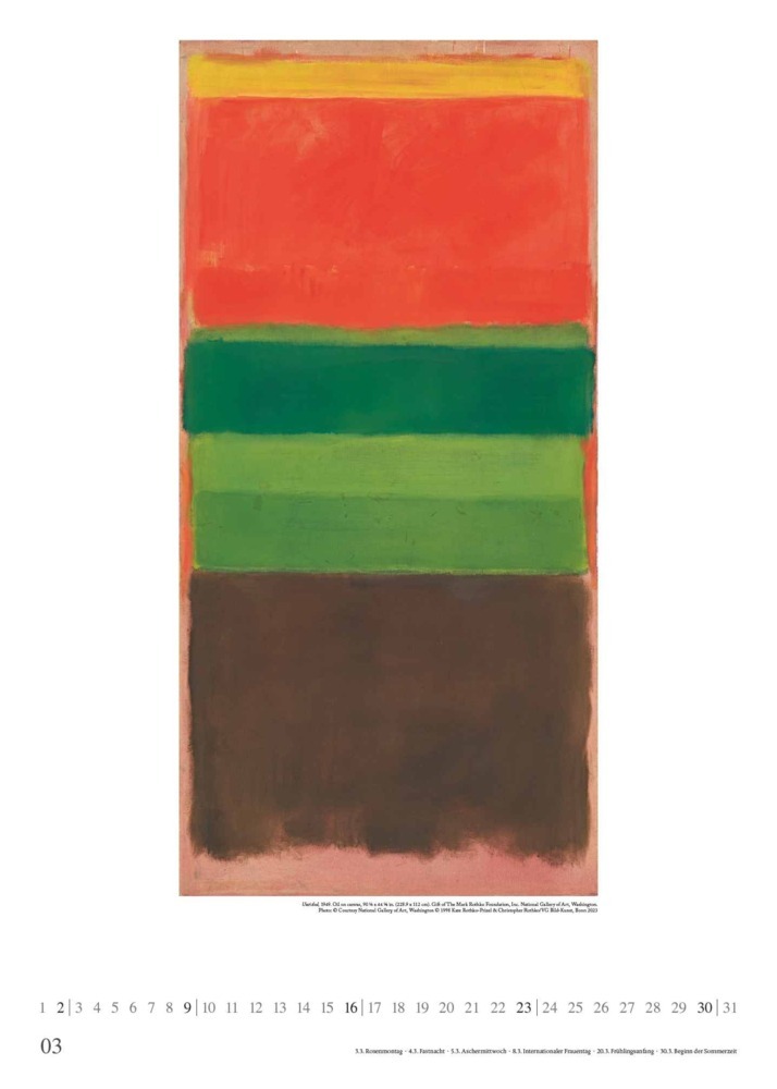 Bild: 4250809653273 | DUMONT - Mark Rothko 2025 Wandkalender, 50x70cm, Posterkalender mit...