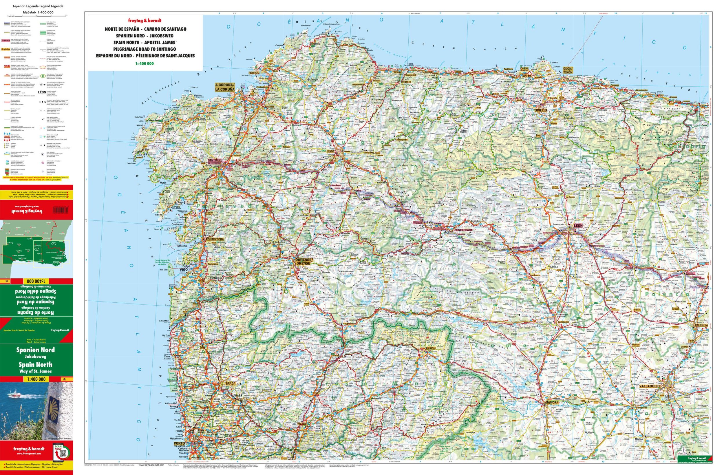 Bild: 9783707915464 | Spanien - Jakobsweg, Autokarte 1:400.000 | freytag &amp; berndt | Deutsch