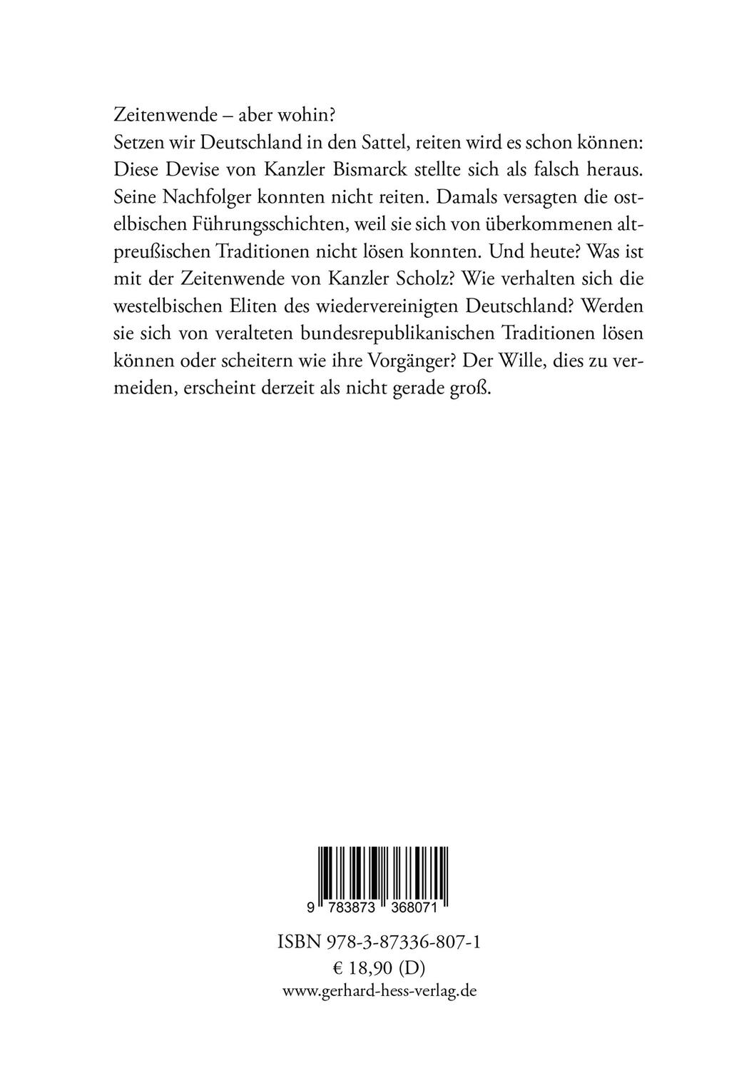 Rückseite: 9783873368071 | Zeitenwende - aber wohin? | Anmerkungen zur deutschen Außenpolitik