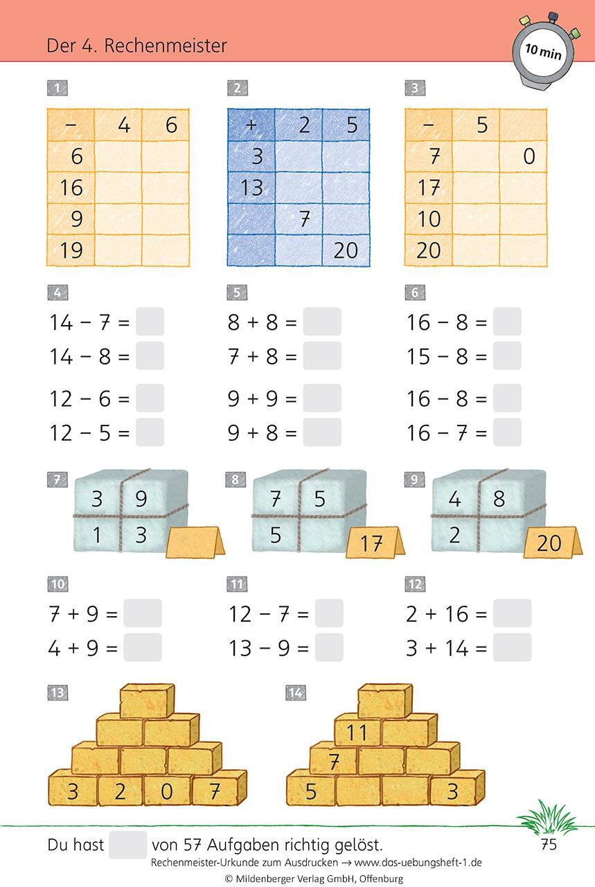 Bild: 9783619154548 | Das Übungsheft Mathematik 1 | Denk- und Rechentraining, Klasse 1