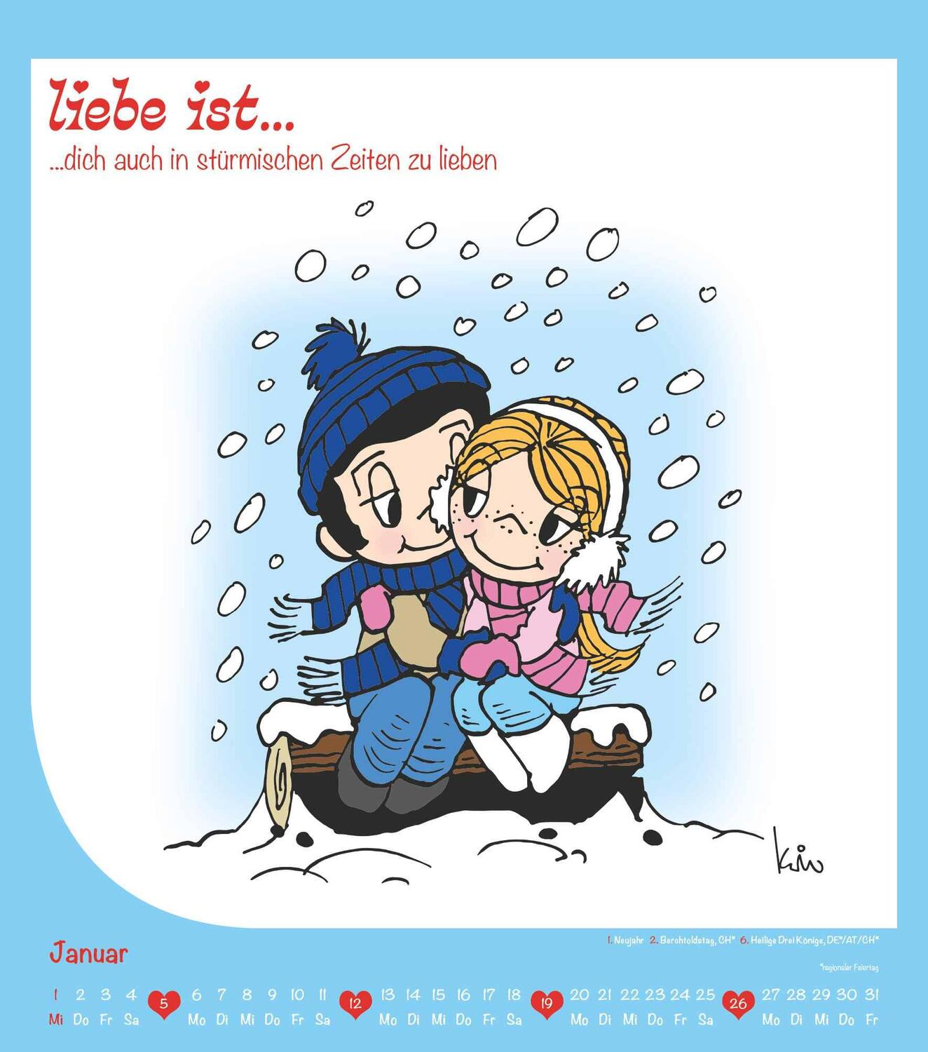 Bild: 4251732340575 | Liebe ist... 2025 - Wand-Kalender - 30x34 - Illustrationen - Paar