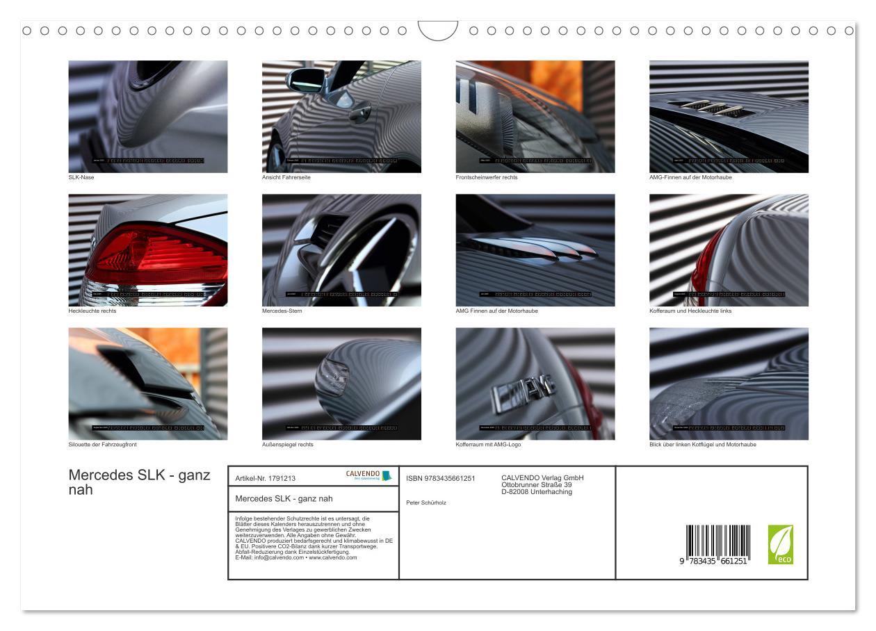 Bild: 9783435661251 | Mercedes SLK - ganz nah (Wandkalender 2025 DIN A3 quer), CALVENDO...