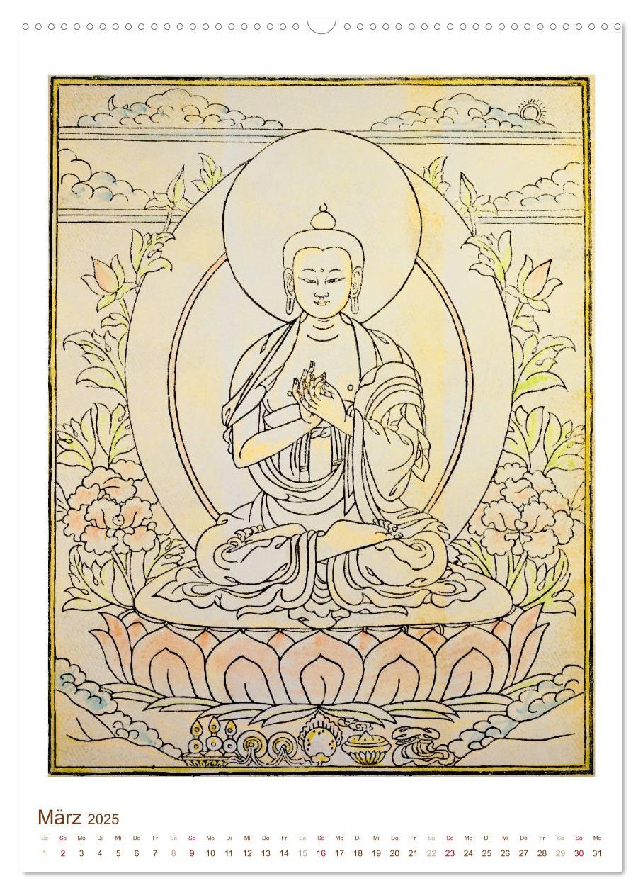 Bild: 9783457041796 | Mit Buddha durchs Jahr: historische Zeichnungen (Wandkalender 2025...