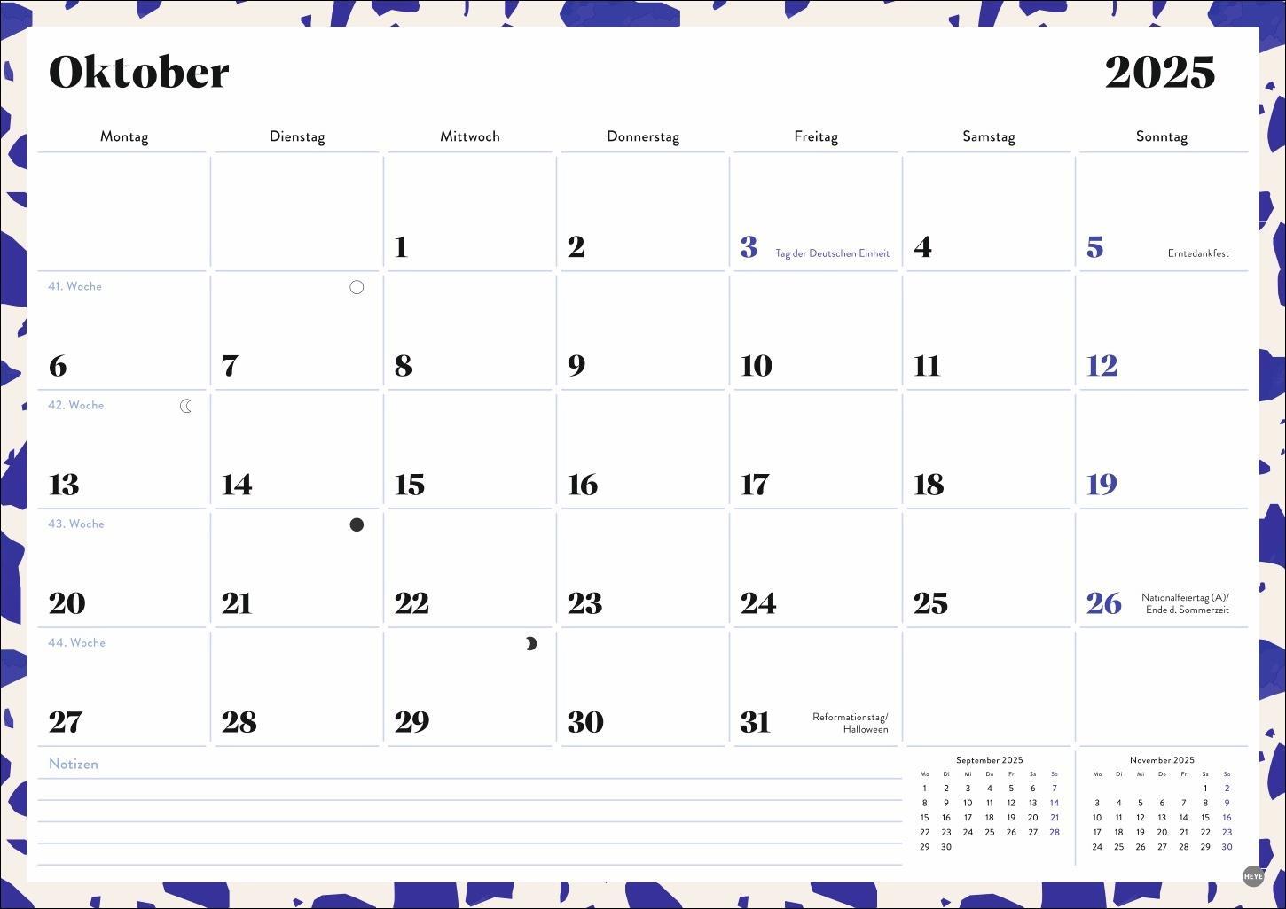 Bild: 9783756408733 | Design Monatsplaner 2025 | Kalender | Bürokalender Heye | 14 S. | 2025