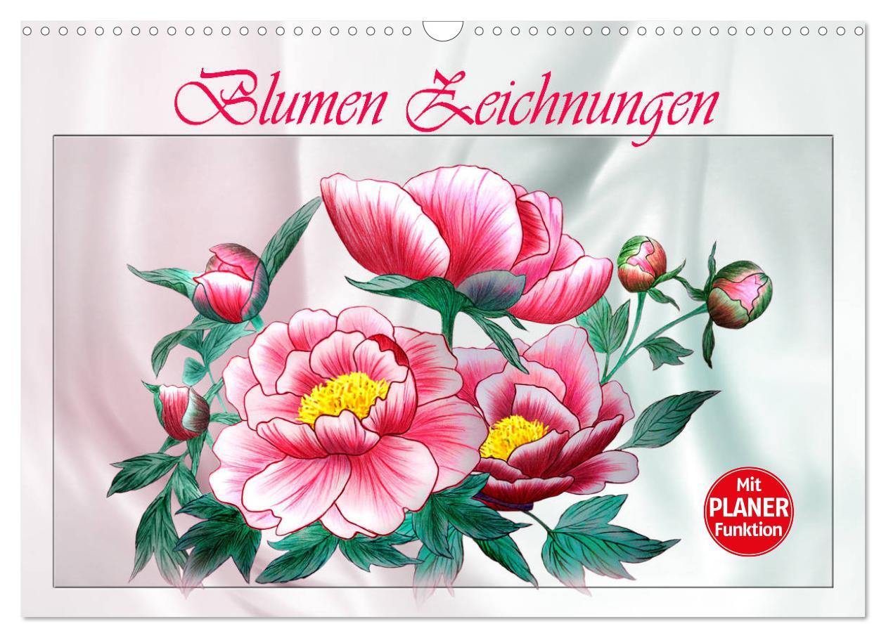 Cover: 9783435554164 | Blumen-Zeichnungen (Wandkalender 2025 DIN A3 quer), CALVENDO...