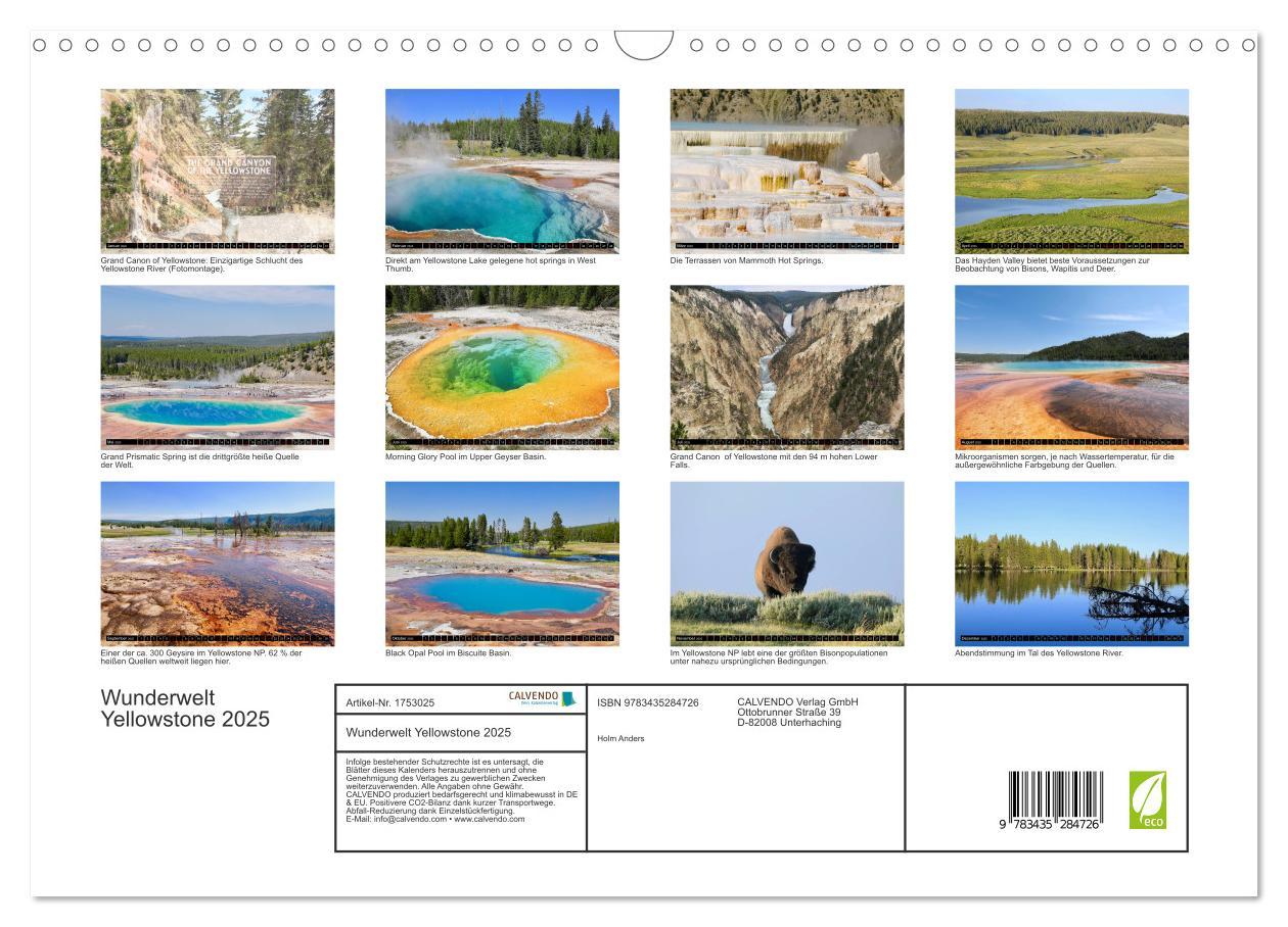 Bild: 9783435284726 | Wunderwelt Yellowstone 2025 (Wandkalender 2025 DIN A3 quer),...