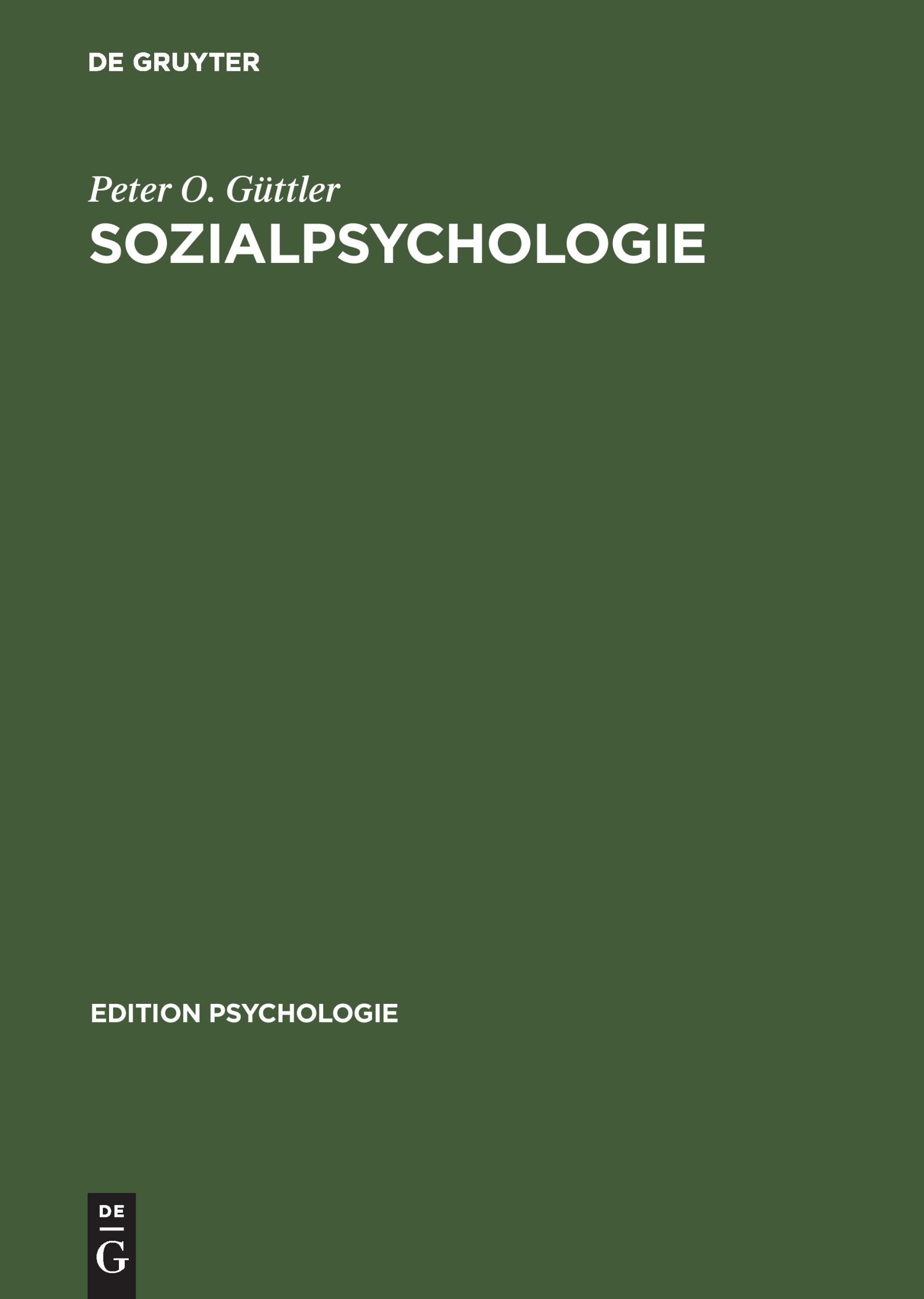 Cover: 9783486273304 | Sozialpsychologie | Peter O. Güttler | Buch | 352 S. | Deutsch | 2003