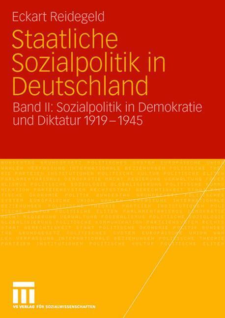 Cover: 9783531149431 | Staatliche Sozialpolitik in Deutschland | Eckart Reidegeld | Buch